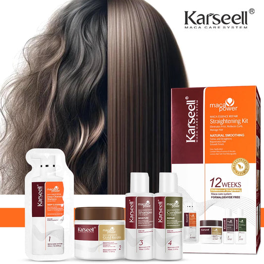 KIT ALISADOR Karseell Gold Keratina reparación rápida para alisar el cabello dañado, suave y liso