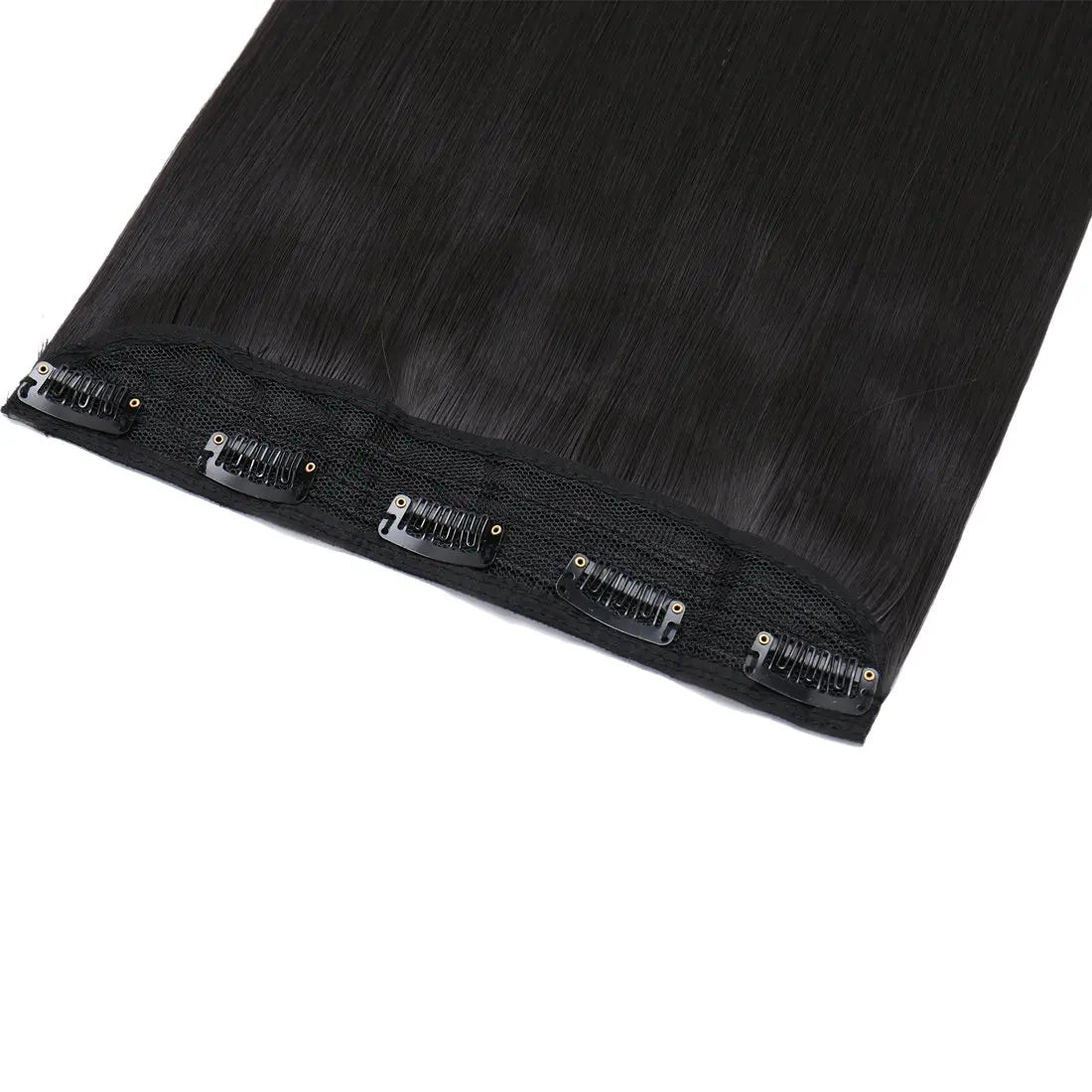 Extensiones Cortina 5 CLIP 100%  Cabello Humano ©️ Tono Negro Natural 1B (66 CM)