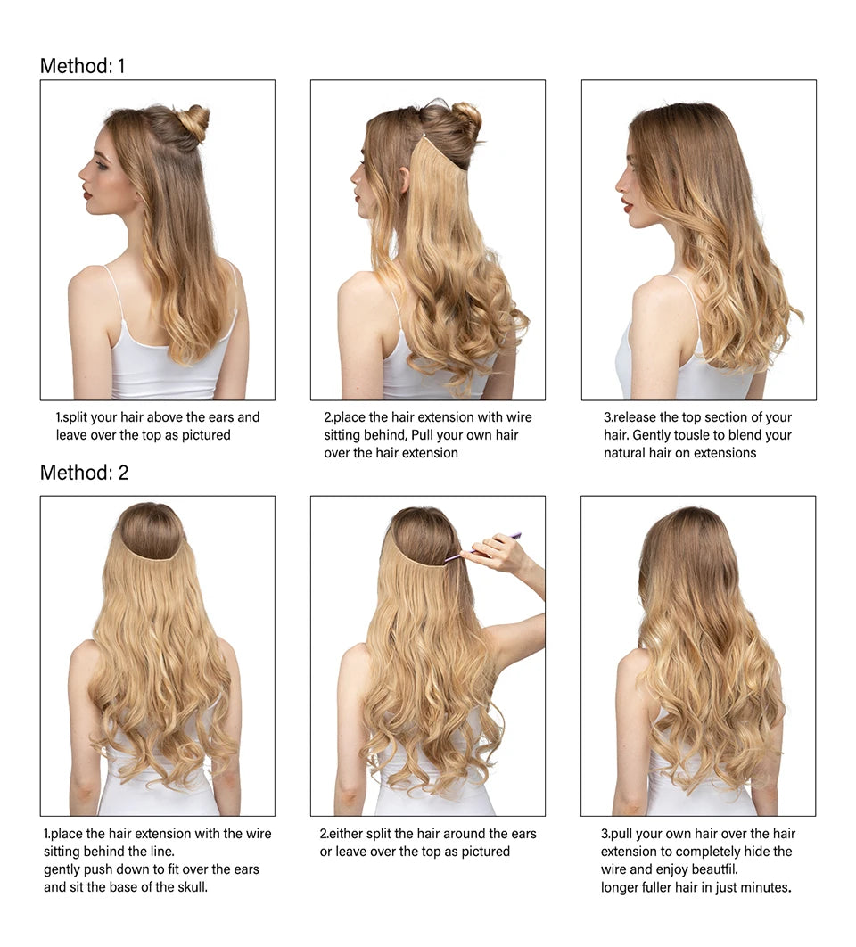 Extensiones Cortina babylight Hilo Invisible 55 cm Largo (150gr) Cabello 100% Similar al Cabello Natural 🥇