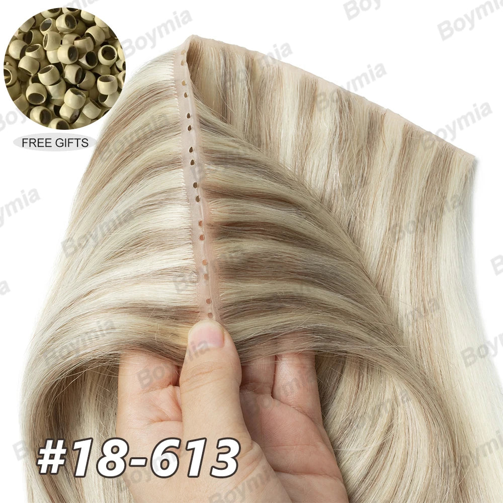 Extensiones de cabello Virgen 100% Natural con trama de mariposa  Invisible 60 cm largo