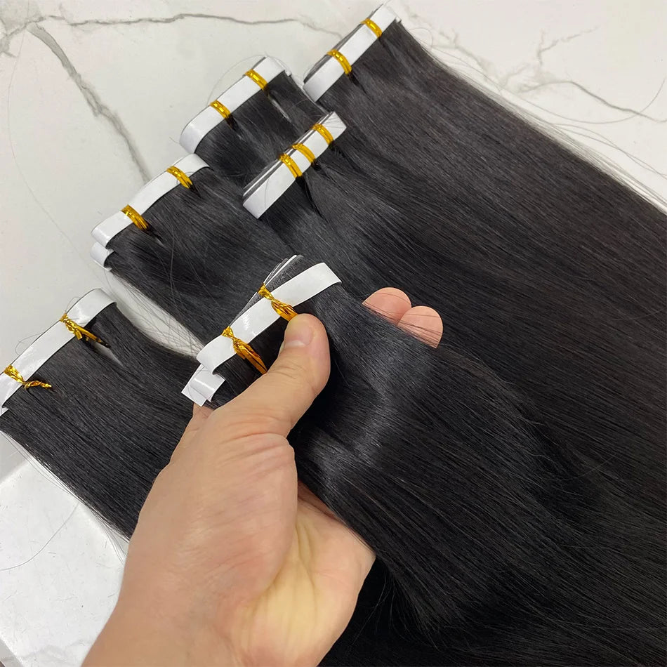Cinta Adhesiva Invisible Genius, doble trama Cabello Virgen 100% Natural Premium 76 cm