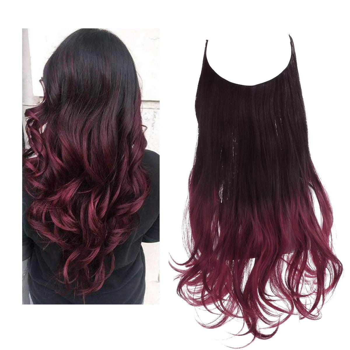 Extensiones Cortina babylight Hilo Invisible 55 cm Largo (150gr) Cabello 100% Similar al Cabello Natural 🥇