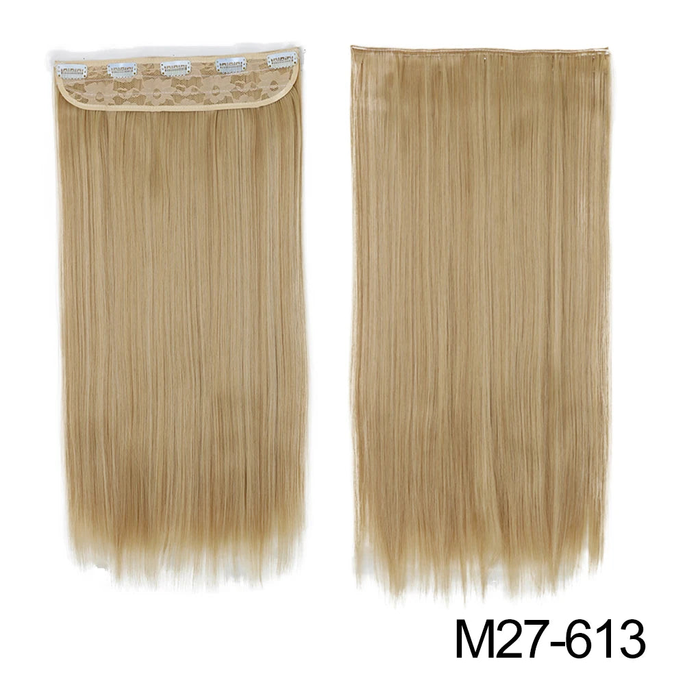2X1 🛍️ EXTENSIONES CORTINA 5 Clip 60 cm Largo CABELLO 100% Similar al Cabello Natural 🥇