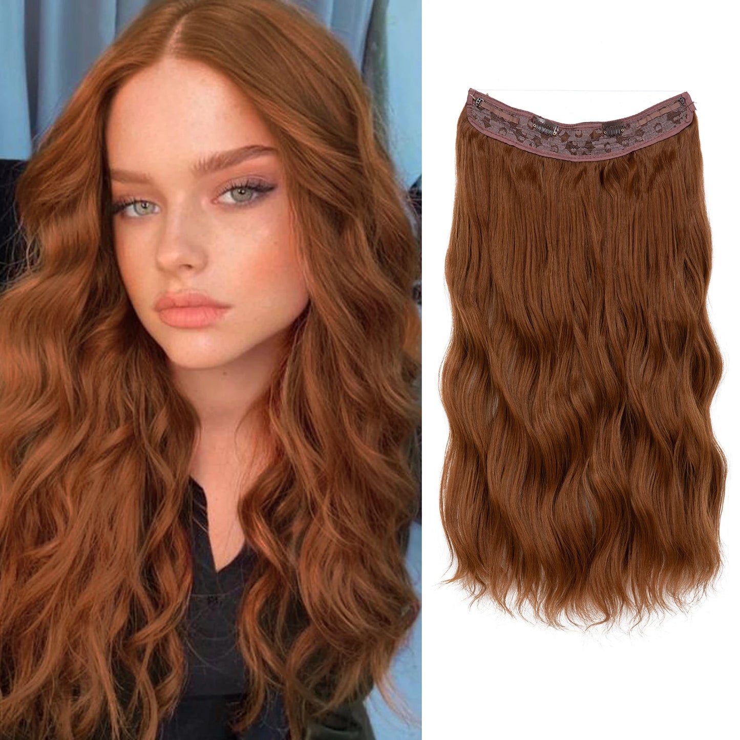 MAXI CORTINA HILO INVIBLE Balayage Semi Natural🥇 60 cm