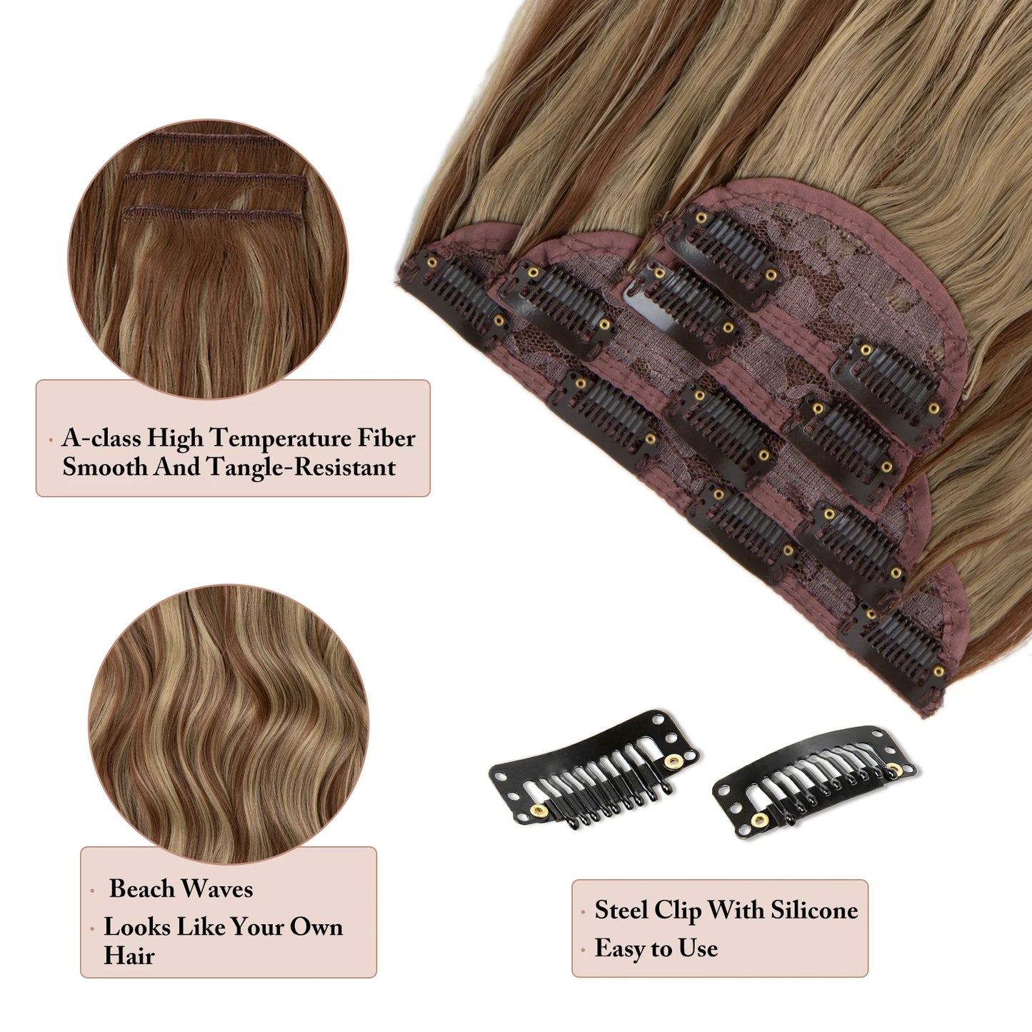 Pack 4 Cortinas Semi Natural🥇 55 cm BALAYAGE