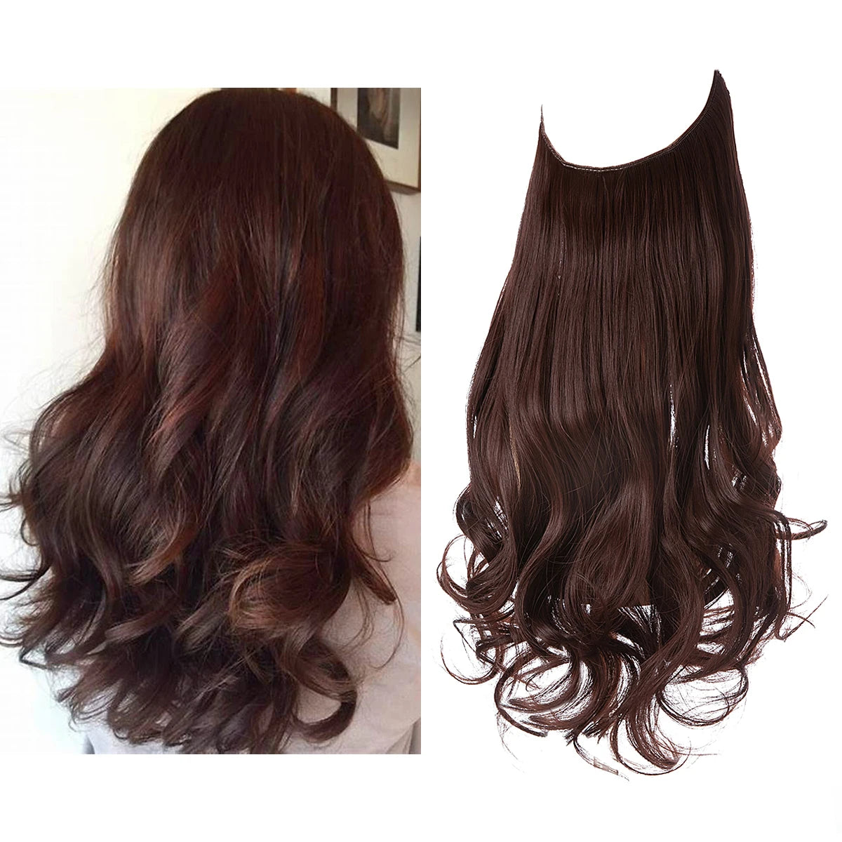 Extensiones Cortina babylight Hilo Invisible 55 cm Largo (150gr) Cabello 100% Similar al Cabello Natural 🥇