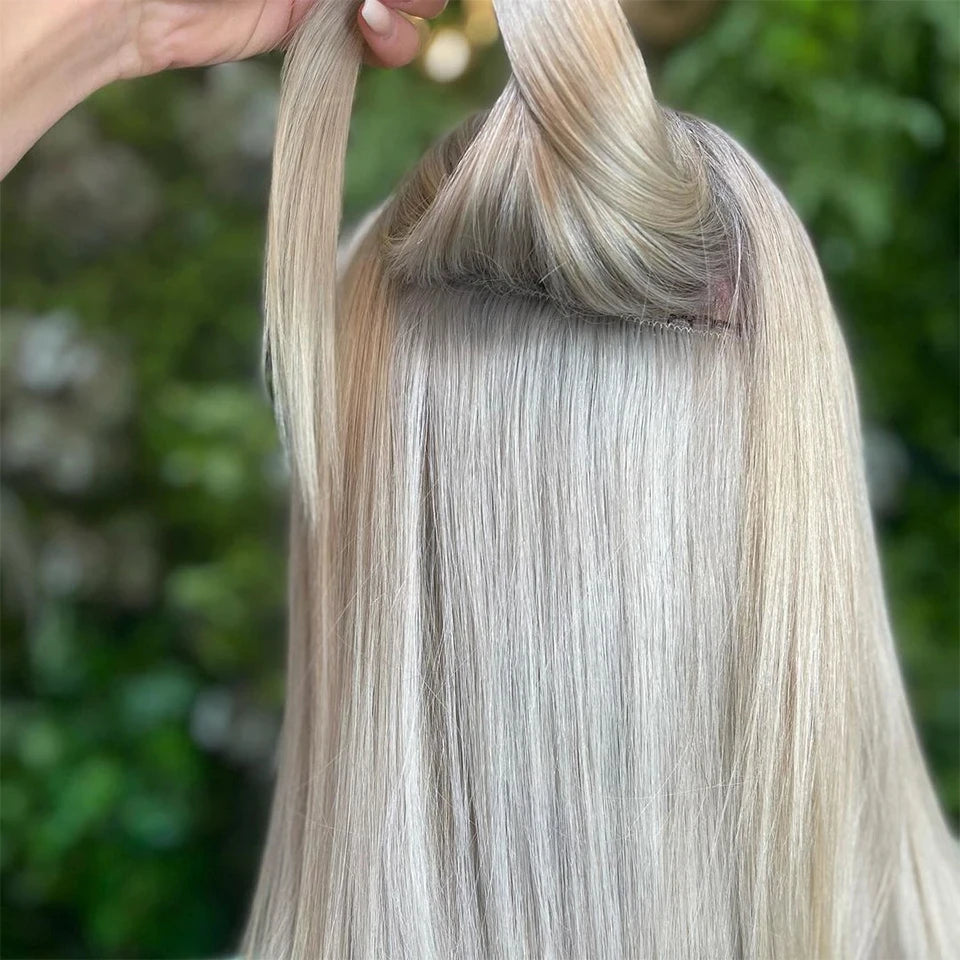 BALAYAGE Maxi Cortina 66 cm Cabello Humano 100% Natural tono rubio 8/613
