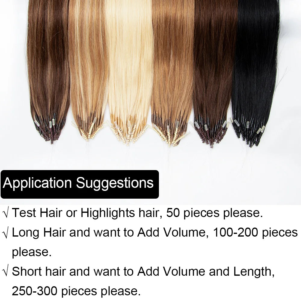 Extensiones de cabello 100% Natural©️ con microperlas 8D Pack 100 unidades