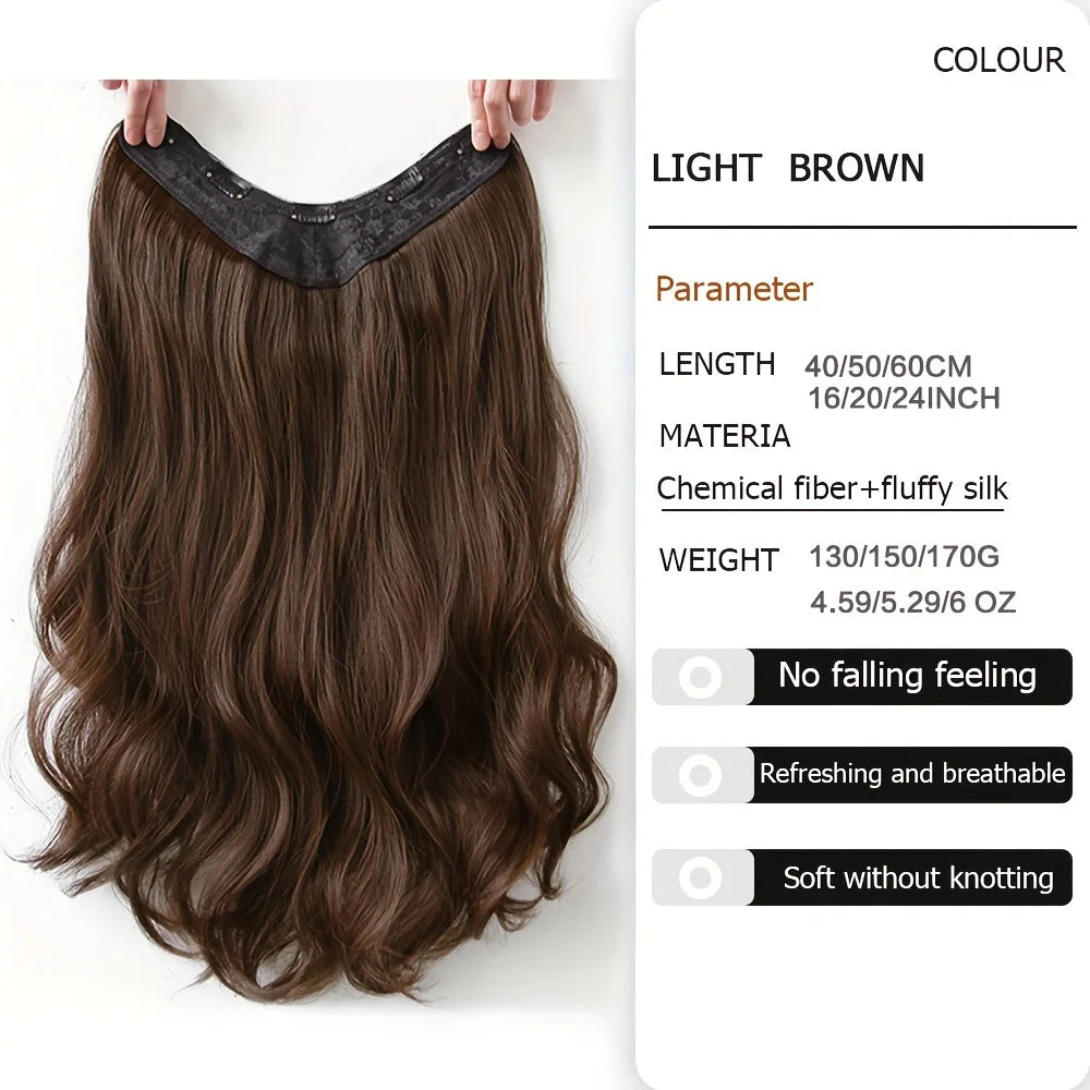 2X1 🛍️ EXTENSIONES CORTINA  V 4 Clip 70 cm Largo CABELLO 100% Similar al Cabello Natural 🥇