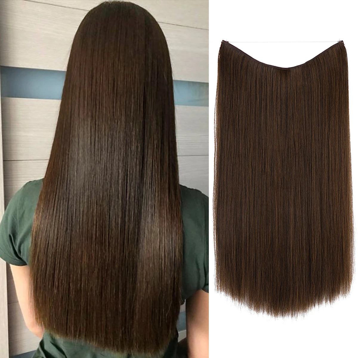 EXTENSIONES HILO INVISIBLE Balayage  Similar al Cabello Natural Premium🥇 55 cm largo Lisas