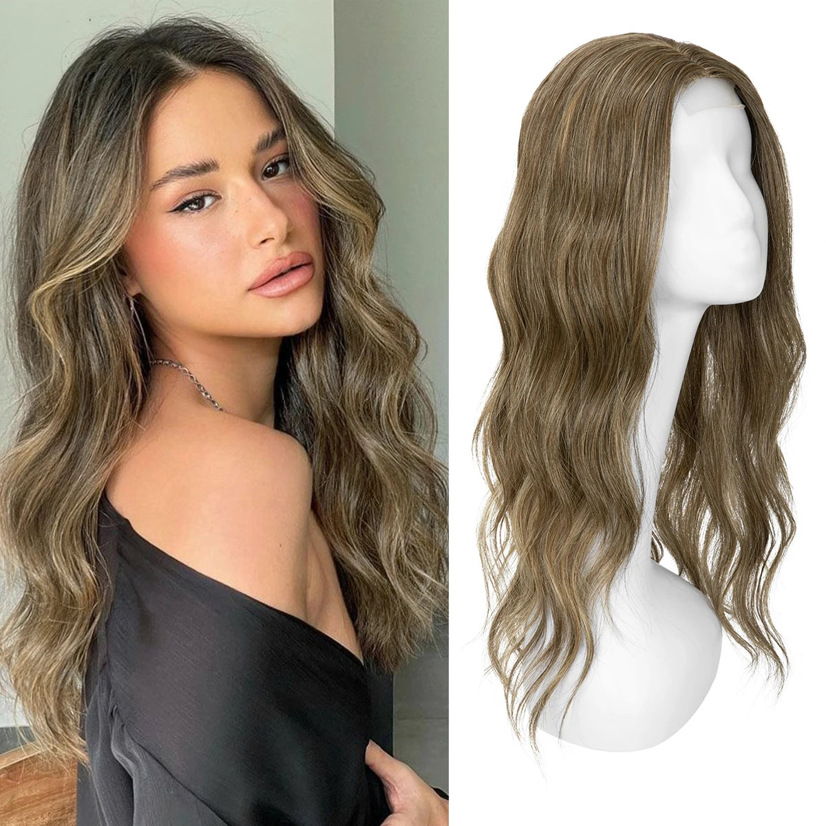 Corona Ondulada 55 cm Largo Cabello Organico Premium