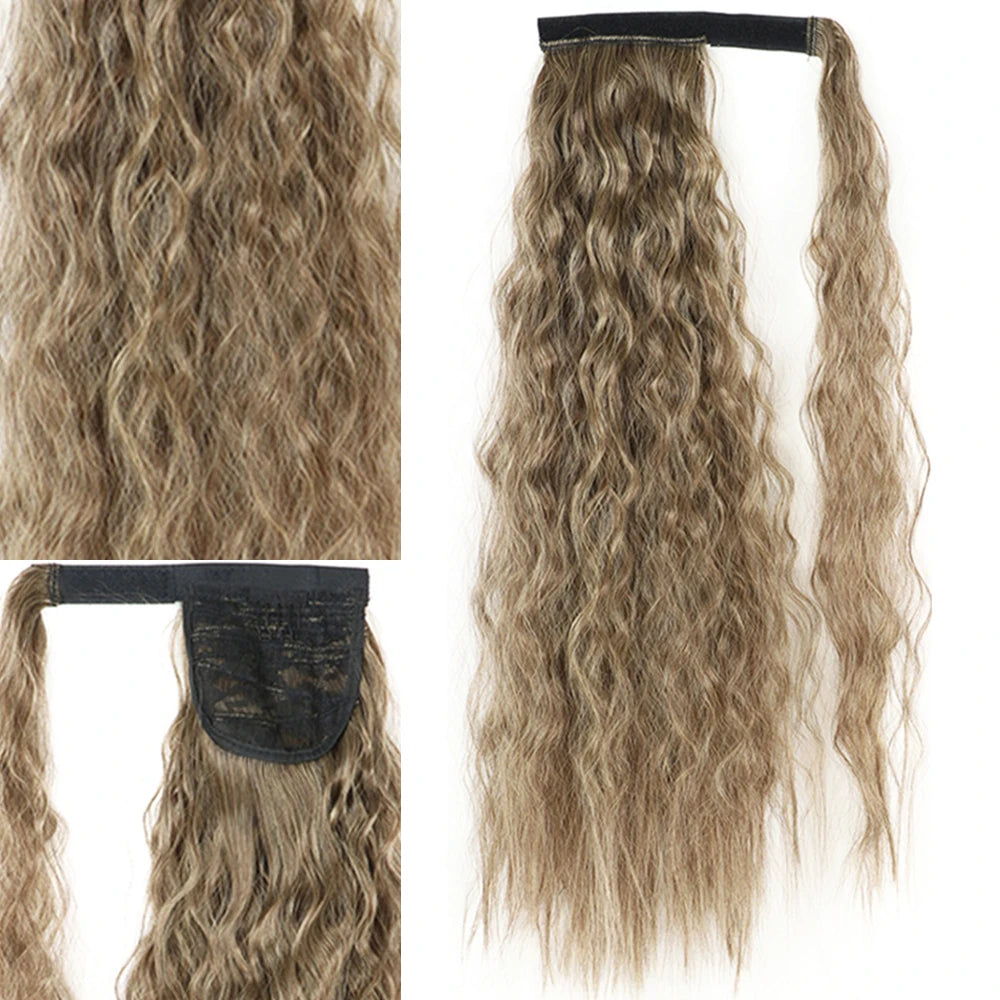 Extensiones Coleta  55 cm y 80 cm de largo Ondas de Sirena Cabello 100% Similar al Cabello Natural 🥇