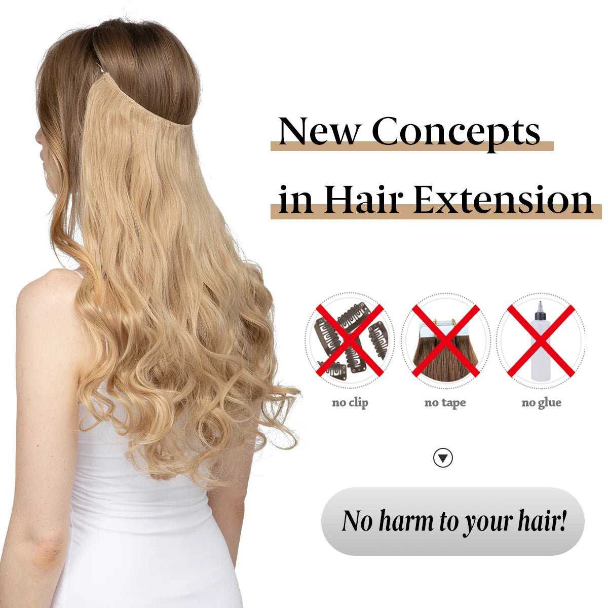 Extensiones Cortina babylight Hilo Invisible 55 cm Largo (150gr) Cabello 100% Similar al Cabello Natural 🥇