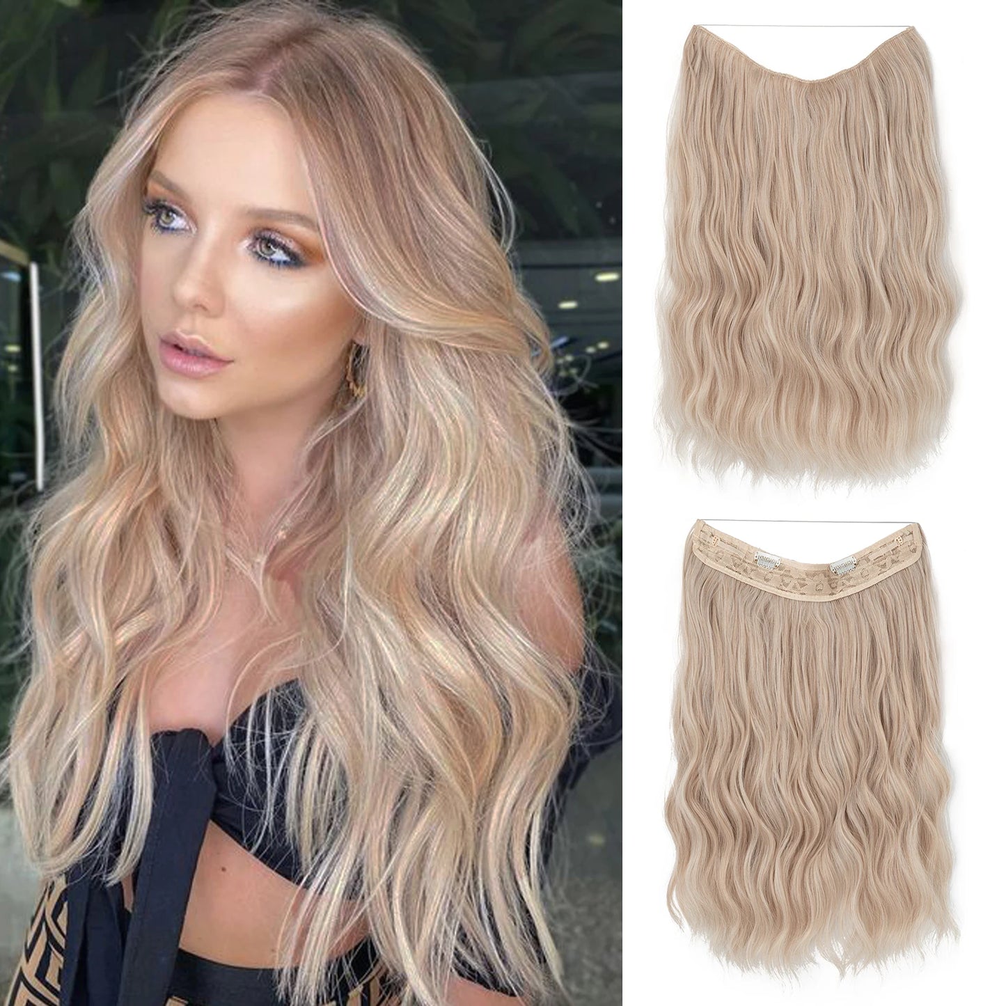MAXI CORTINA HILO INVIBLE Balayage Semi Natural🥇 60 cm
