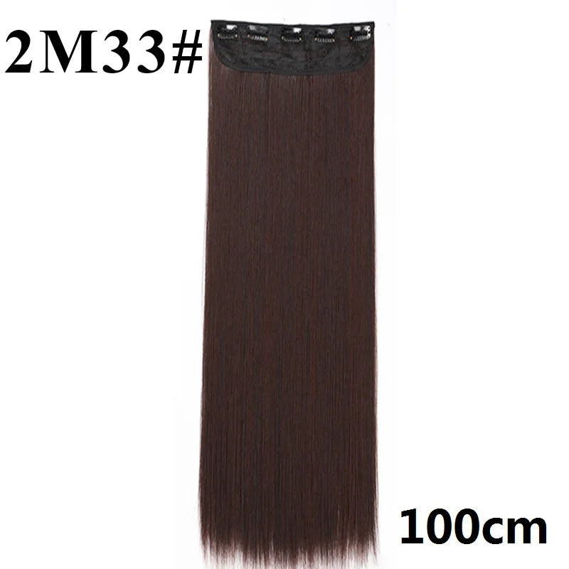 EXTENSIONES MAXI CORTINA 5 clips 100 cm de Largo Liso Cabello 100% Similar al Cabello Natural 🥇 180 gr