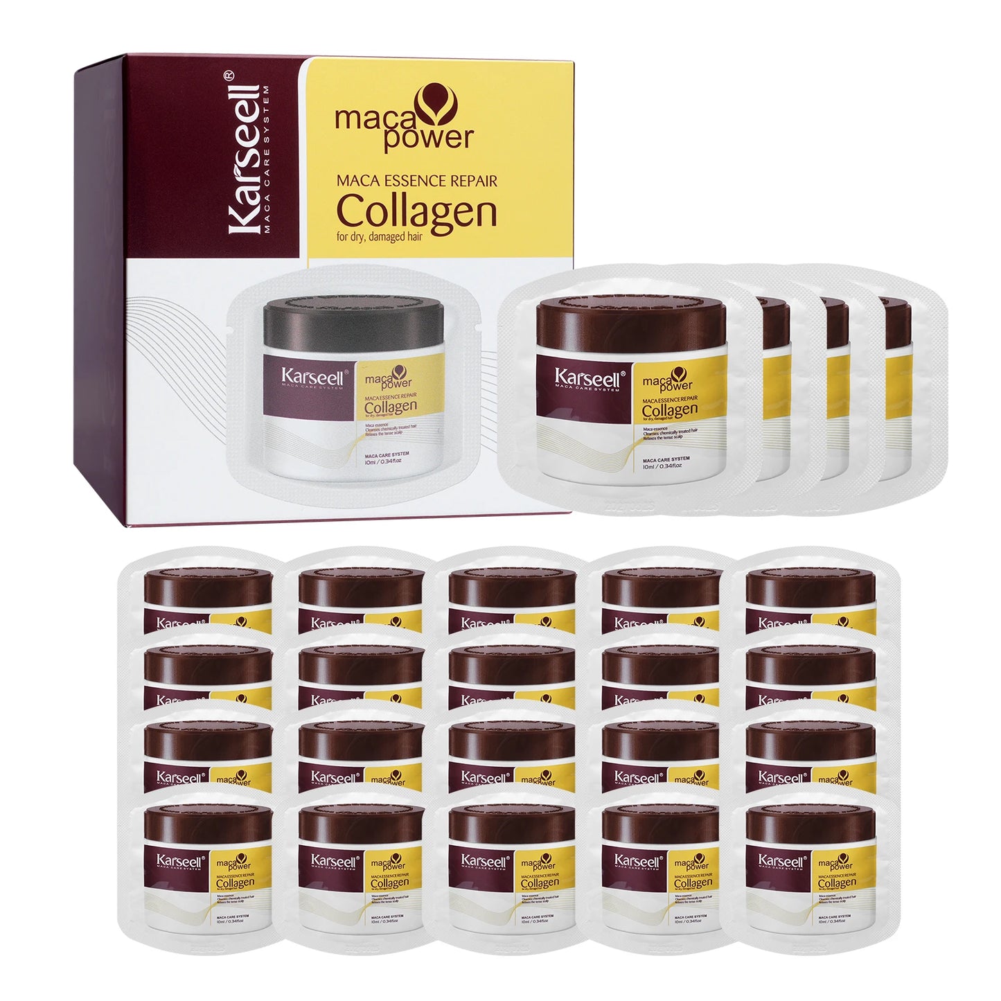 NUEVO BOX 24 PACK Karseell©️ Mascara Colágeno Original