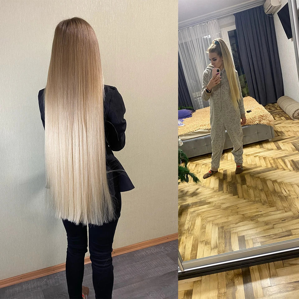 MAZO Extensiones de Cabello PREMIUM🥇 Similar al Natural Tonos Balayage Hasta 70 cm Largo