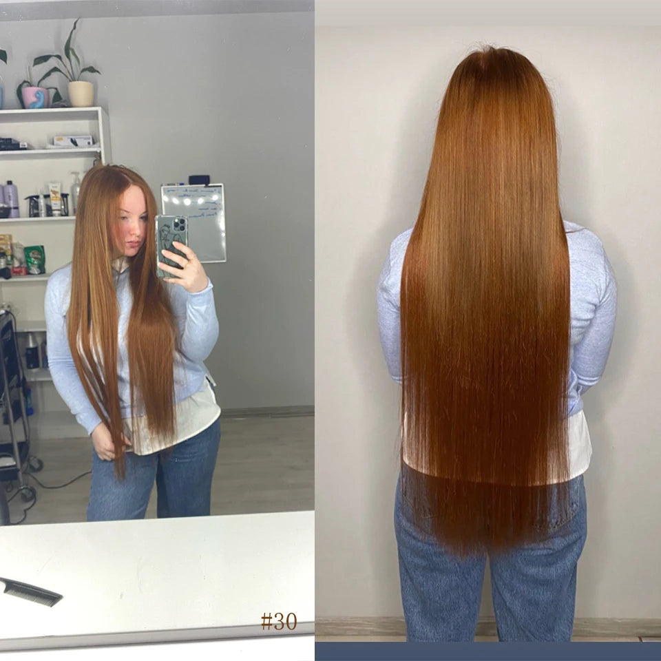 MAZO Extensiones de Cabello PREMIUM🥇 Similar al Natural Tonos Balayage Hasta 70 cm Largo