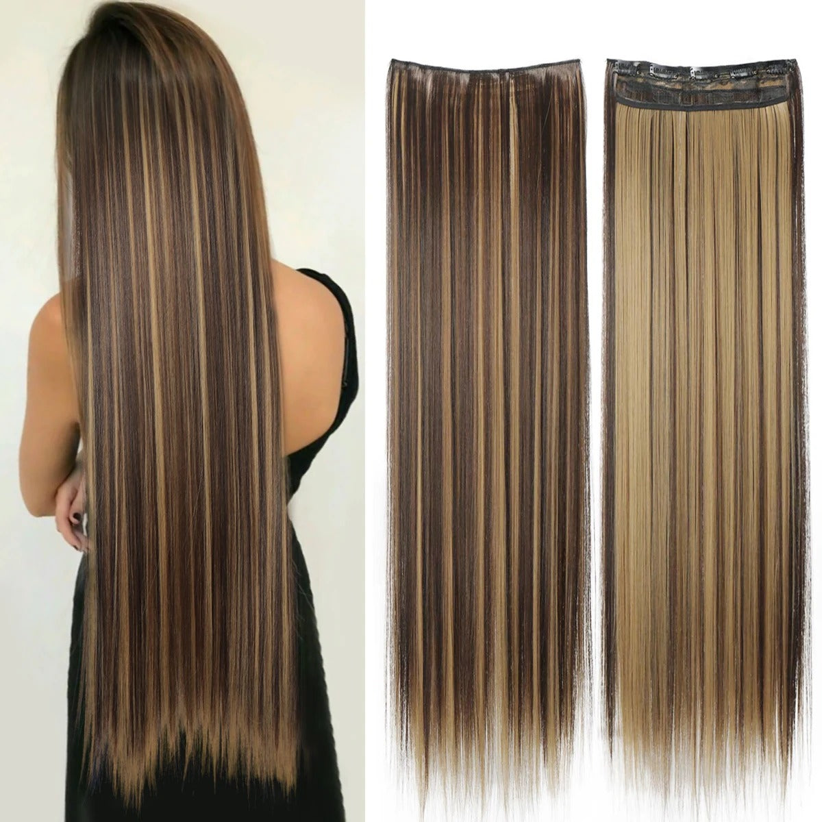 EXTENSIONES MAXI CORTINA 5 clips 100 cm de Largo Liso Cabello 100% Similar al Cabello Natural 🥇 180 gr